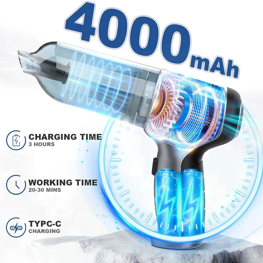Cordless Car Vacuum — Portable High-Suction Handheld Cleaner for Car & Home