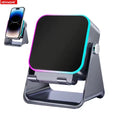 Magnetic Induction Speaker Phone Stand Wireless Bluetooth Phone Holder Amplifier Portable Desk Speaker RGB Light 5000mAh Battery