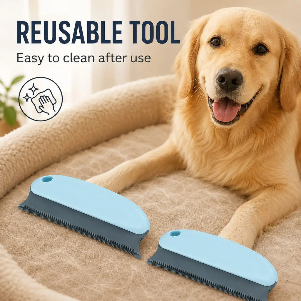 2pcs Pet Hair Remover Brush, Pet Hair Detailer With Handle, Cat And Dog Hair Lint Remover Brush For Cleaning Cars Furniture Carpet Sofa Clothes Beds Couches,Mother's Day