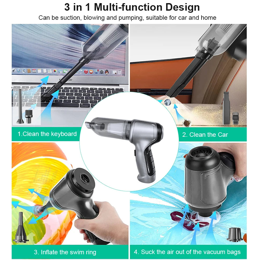 Cordless Car Vacuum — Portable High-Suction Handheld Cleaner for Car & Home