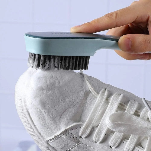 1 Pack Handheld Shoes Cleaning Brush Multifunctional Scrubbing Tool for Shoes Laundry Tile Bathtub Blue