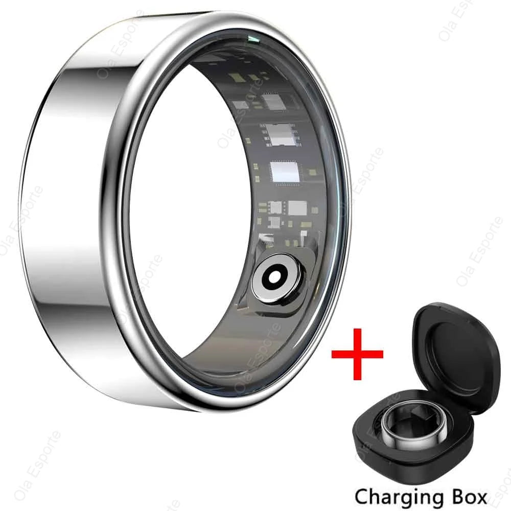 Unisex Smart Ring – Heart Rate, SpO2 & Sleep Monitor, Titanium Alloy IP68