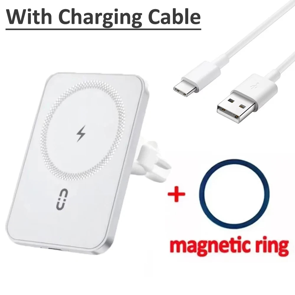 Magnetic Wireless Car Phone Mount – MagSafe Compatible, Air Vent, Fast Charging
