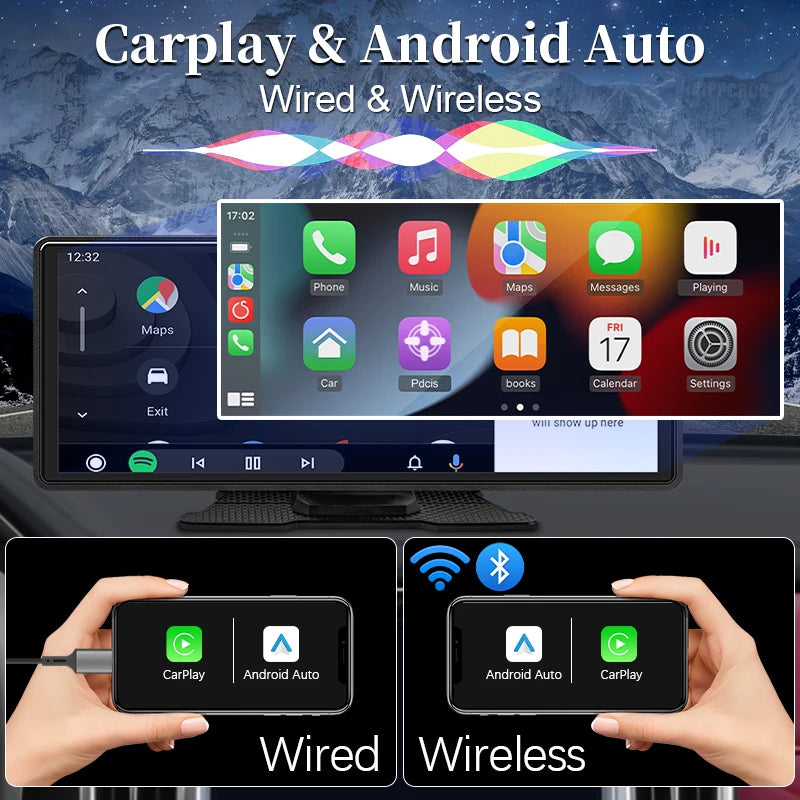 10.26'' Wireless CarPlay & Android Auto Screen – Universal Car Display