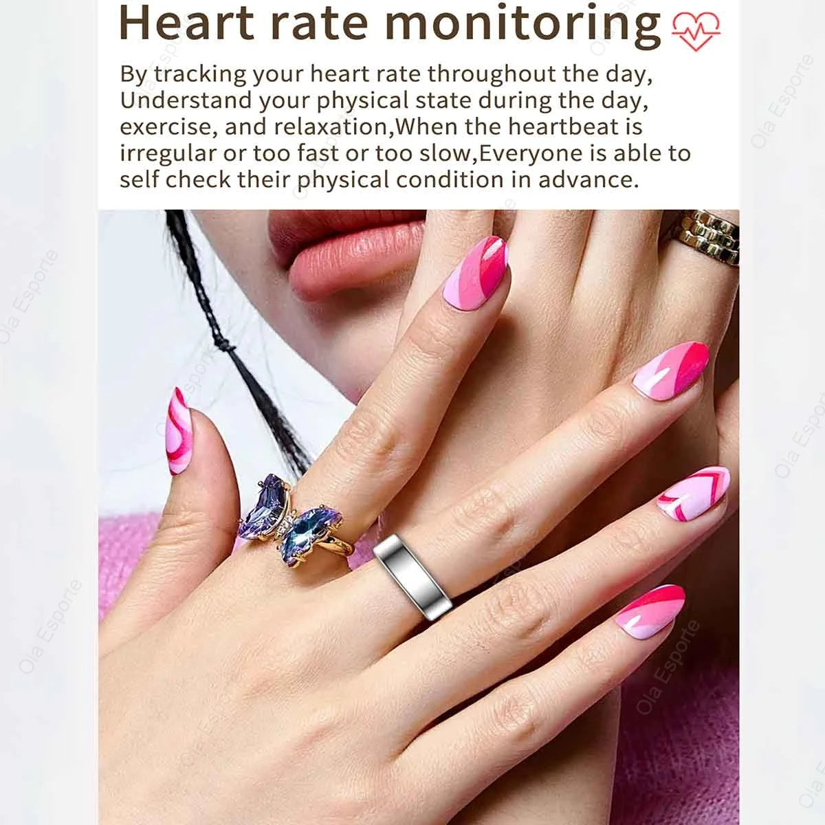 Unisex Smart Ring – Heart Rate, SpO2 & Sleep Monitor, Titanium Alloy IP68