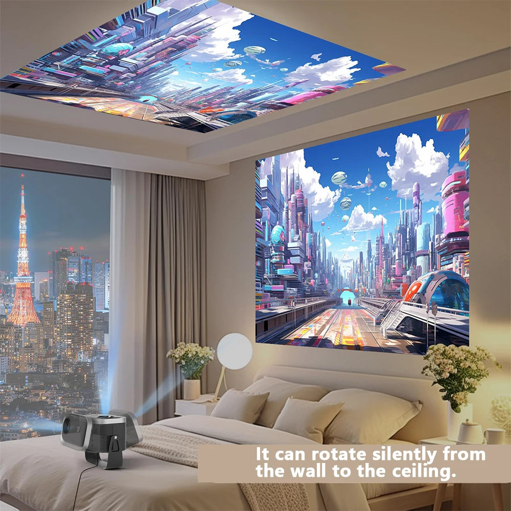 Mini 4K Smart Projector — Portable Home Cinema with WiFi & HDMI