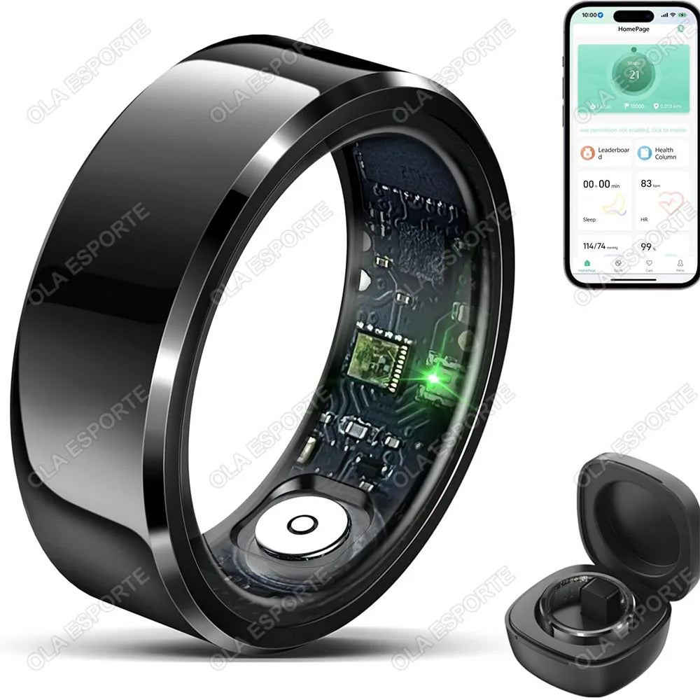 Smart Ring with Blood Pressure, Heart Rate & Sleep Tracker – IP68 5ATM