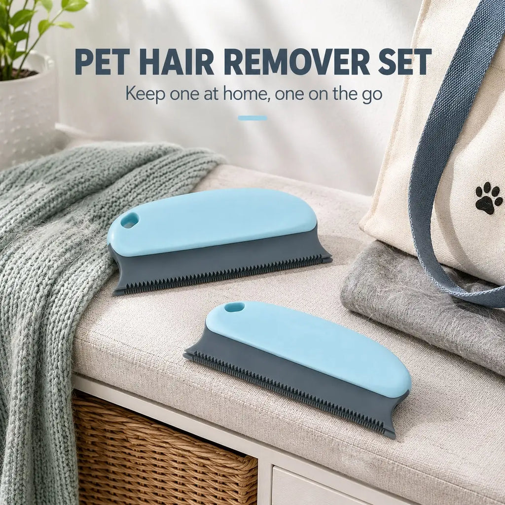 2pcs Pet Hair Remover Brush, Pet Hair Detailer With Handle, Cat And Dog Hair Lint Remover Brush For Cleaning Cars Furniture Carpet Sofa Clothes Beds Couches,Mother's Day