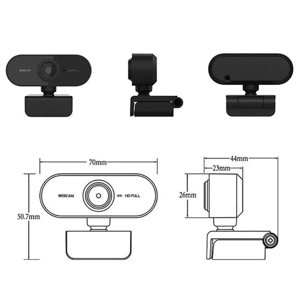 2K Full HD Webcam with Microphone & Privacy Cover – USB Plug and Play