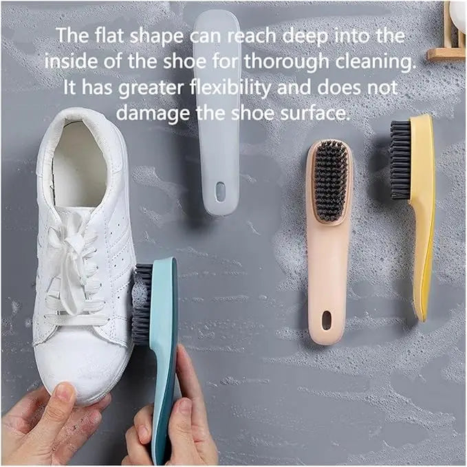 1 Pack Handheld Shoes Cleaning Brush Multifunctional Scrubbing Tool for Shoes Laundry Tile Bathtub Blue