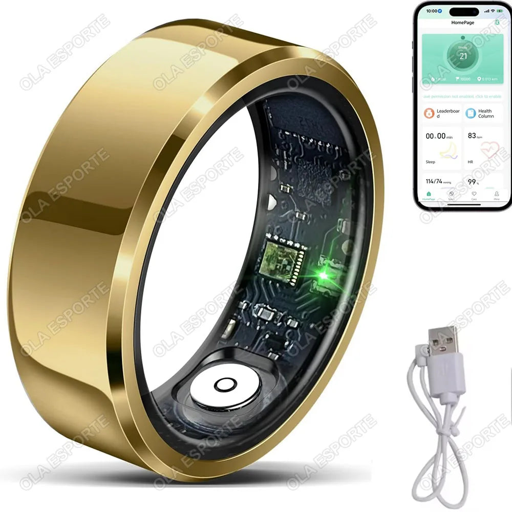Smart Ring with Blood Pressure, Heart Rate & Sleep Tracker – IP68 5ATM