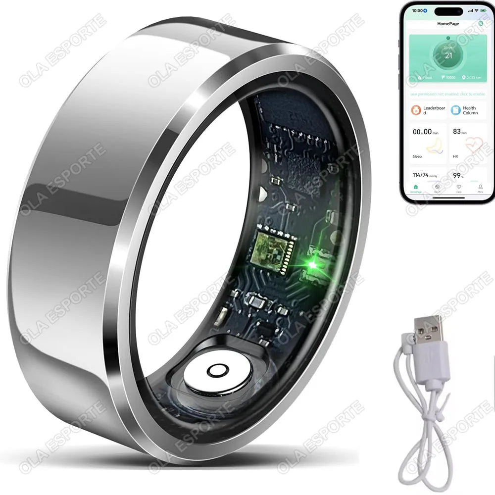 Smart Ring with Blood Pressure, Heart Rate & Sleep Tracker – IP68 5ATM