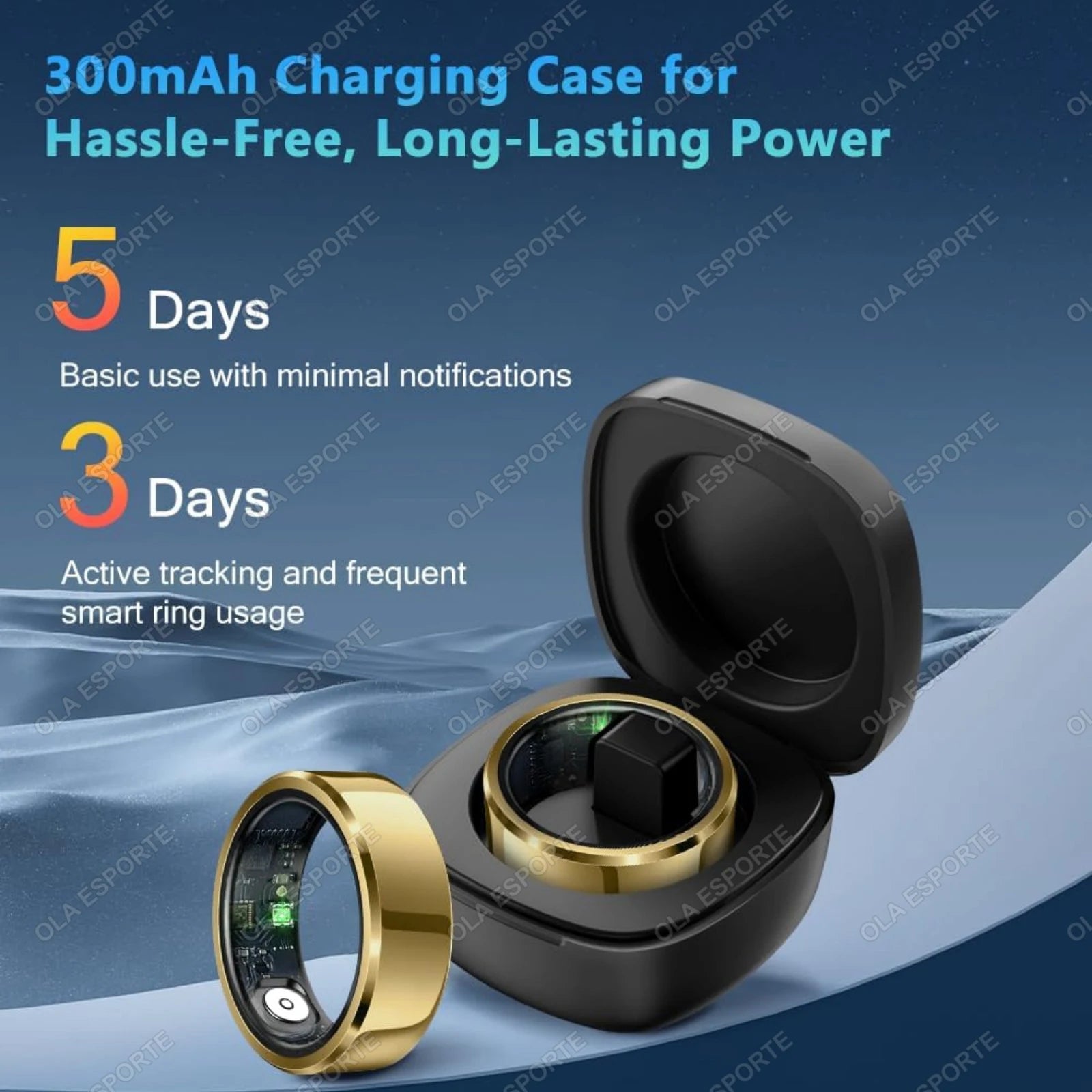 Smart Ring with Blood Pressure, Heart Rate & Sleep Tracker – IP68 5ATM