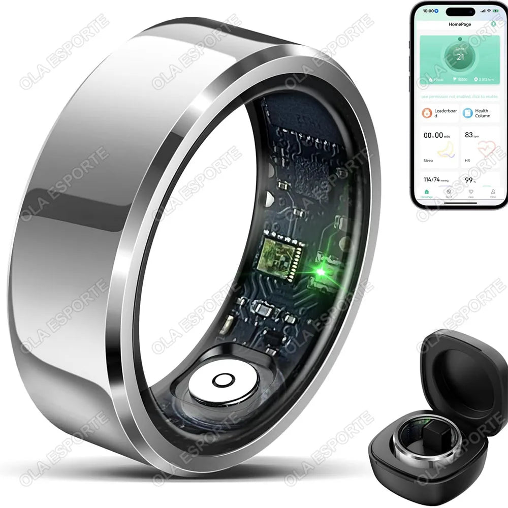 Smart Ring with Blood Pressure, Heart Rate & Sleep Tracker – IP68 5ATM