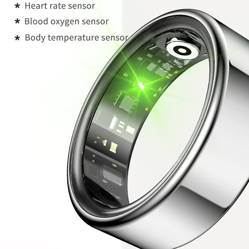 Smart Ring R09 – Heart Rate, Sleep, SpO2 & Stress Tracker, 5ATM Steel