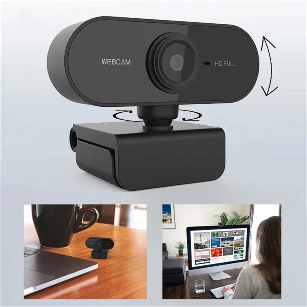 2K Full HD Webcam with Microphone & Privacy Cover – USB Plug and Play