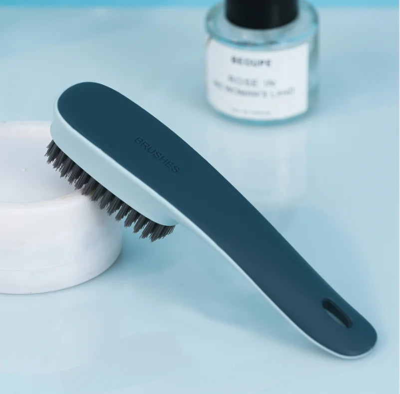 1 Pack Handheld Shoes Cleaning Brush Multifunctional Scrubbing Tool for Shoes Laundry Tile Bathtub Blue