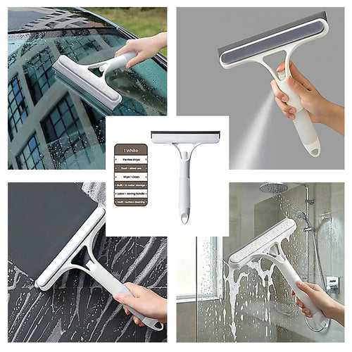 3-in-1 Multifunctional Glass Wiper with Spray Bottle