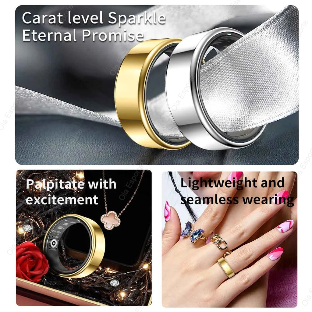 Unisex Smart Ring – Heart Rate, SpO2 & Sleep Monitor, Titanium Alloy IP68