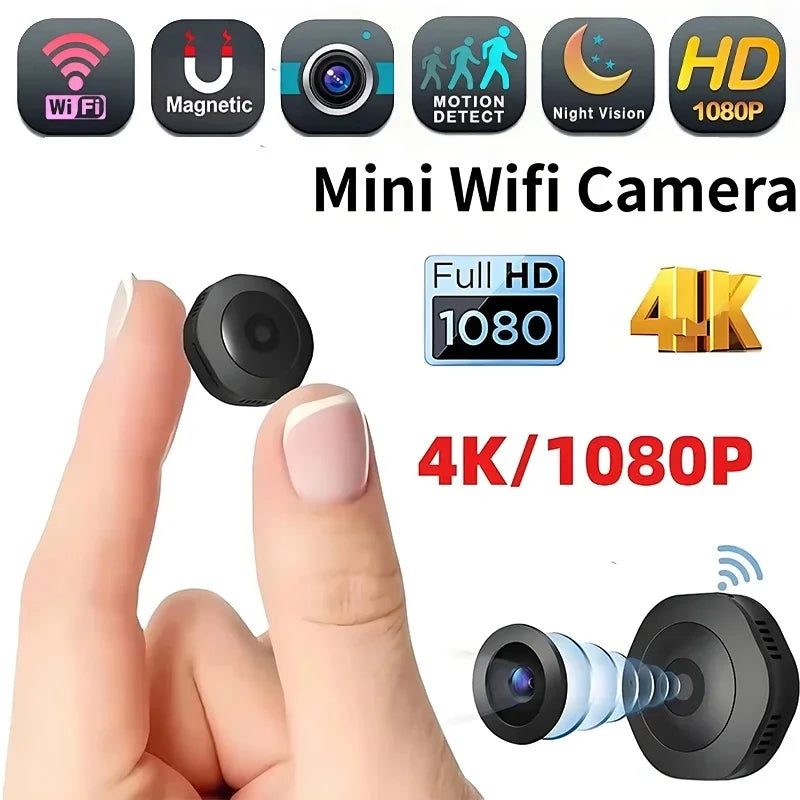 Mini WiFi Security Camera 4K — Night Vision & Motion Detection