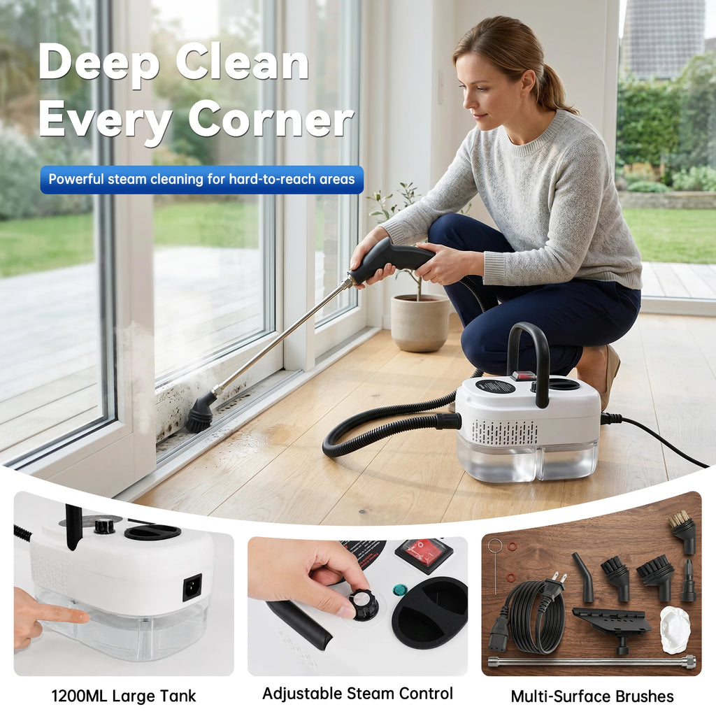 2500W High Temperature Steam Cleaner 110V Portable Handheld Steam Cleaning Machine With Multiple Accessories US Plug