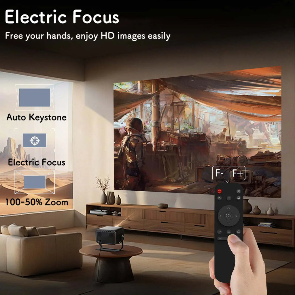 Mini 4K Smart Projector — Portable Home Cinema with WiFi & HDMI