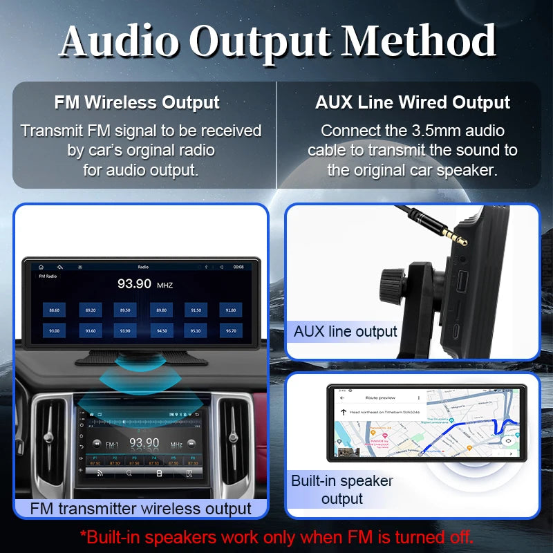 10.26'' Wireless CarPlay & Android Auto Screen – Universal Car Display
