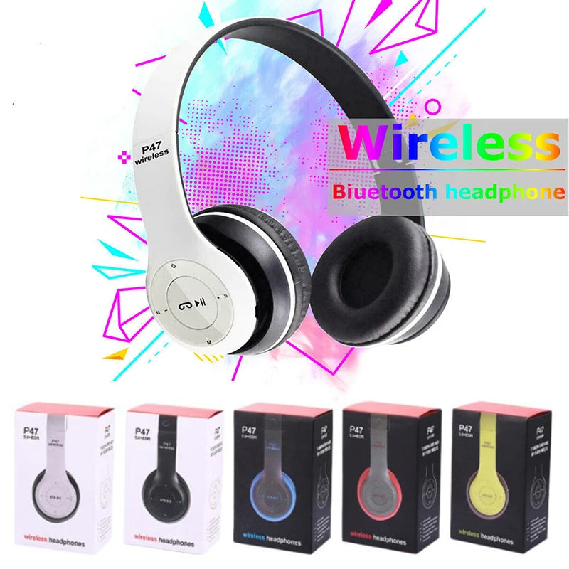 Foldable HiFi Stereo Bluetooth Headphones – Built-in Mic, SD Card Support