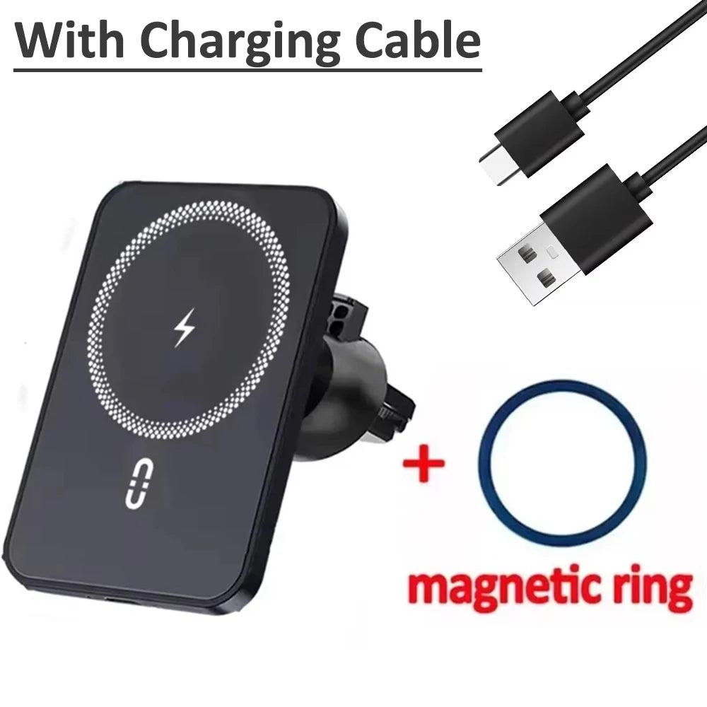 Magnetic Wireless Car Phone Mount – MagSafe Compatible, Air Vent, Fast Charging