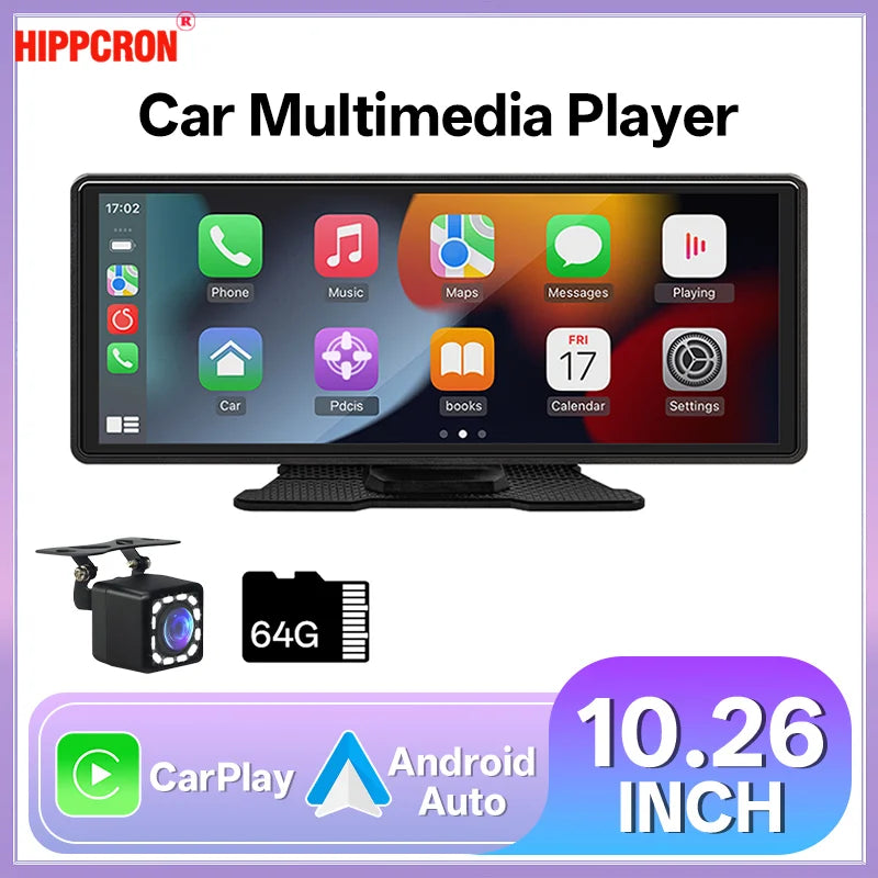 10.26'' Wireless CarPlay & Android Auto Screen – Universal Car Display