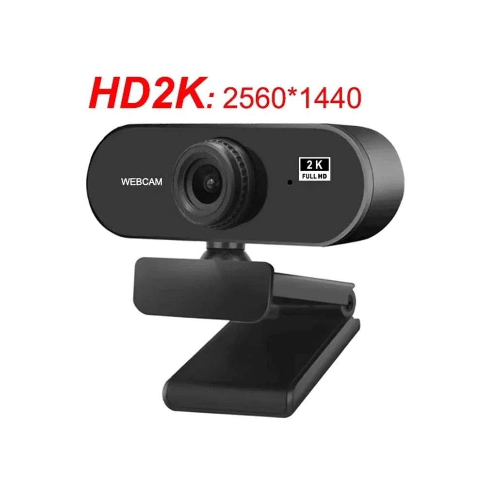 2K Full HD Webcam with Microphone & Privacy Cover – USB Plug and Play
