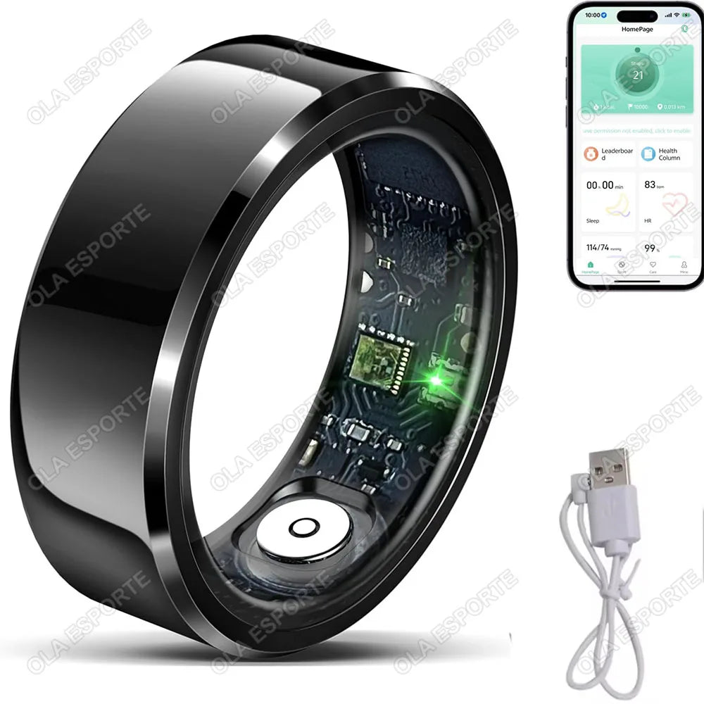 Smart Ring with Blood Pressure, Heart Rate & Sleep Tracker – IP68 5ATM