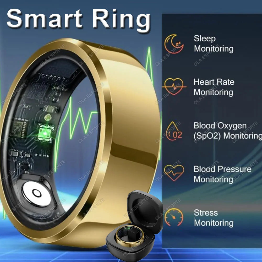 Smart Ring with Blood Pressure, Heart Rate & Sleep Tracker – IP68 5ATM
